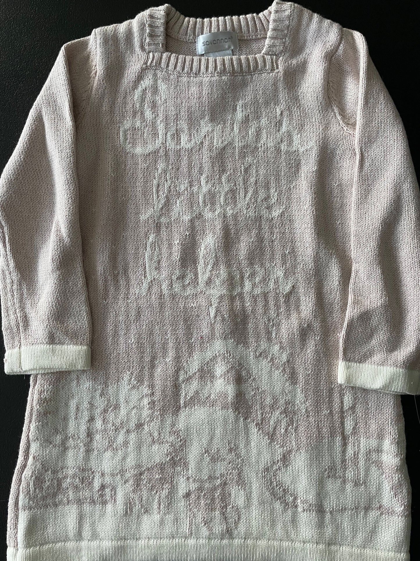 3T Girls Sweater Dress, Pink, Santa’s Little Helper