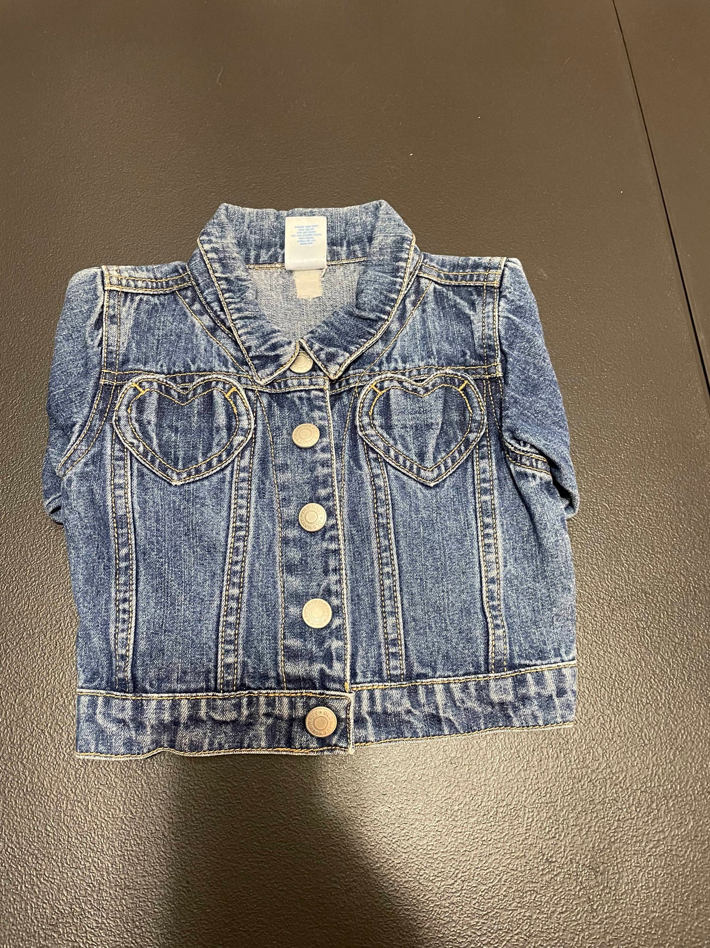 3-6 Months Girls Jean Jacket, Heart Pockets