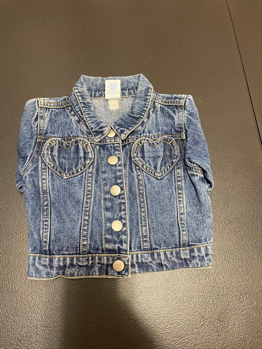 3-6 Months Girls Jean Jacket, Heart Pockets