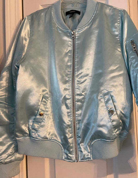 L Ladies Jacket, Blue Sateen