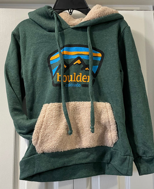 M Youth Hoodie, Forest Green, Boulder Co