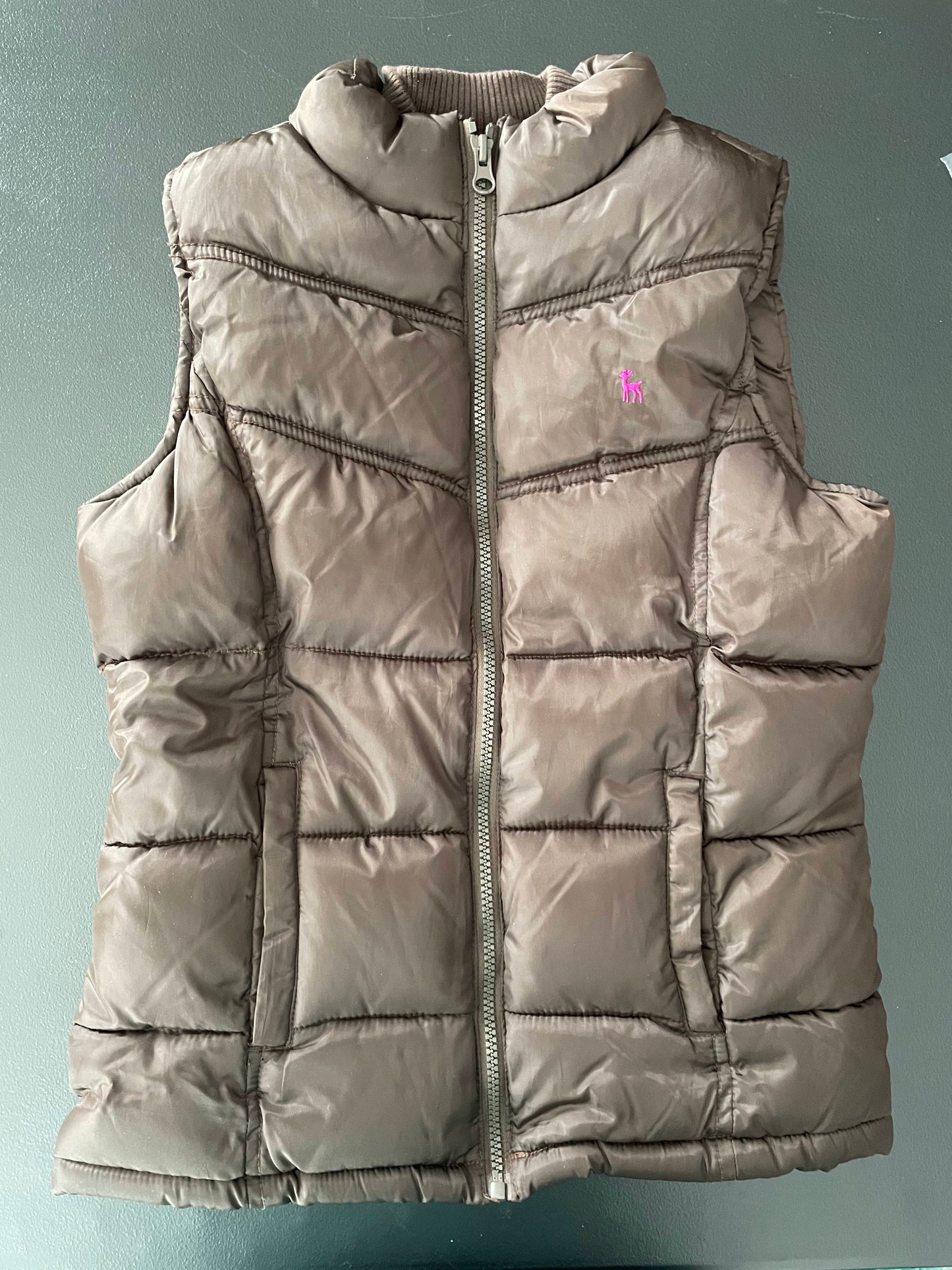 2X Girls Puffer Vest, Chocolate Brown