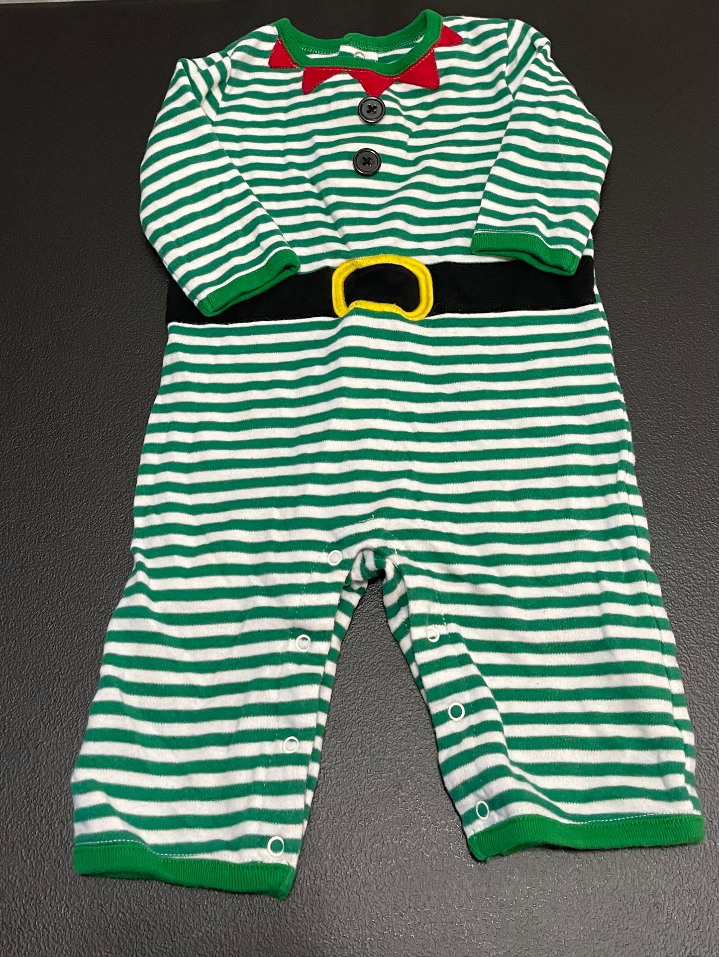 3-6 Months Unisex Onesie, Elf/Striped