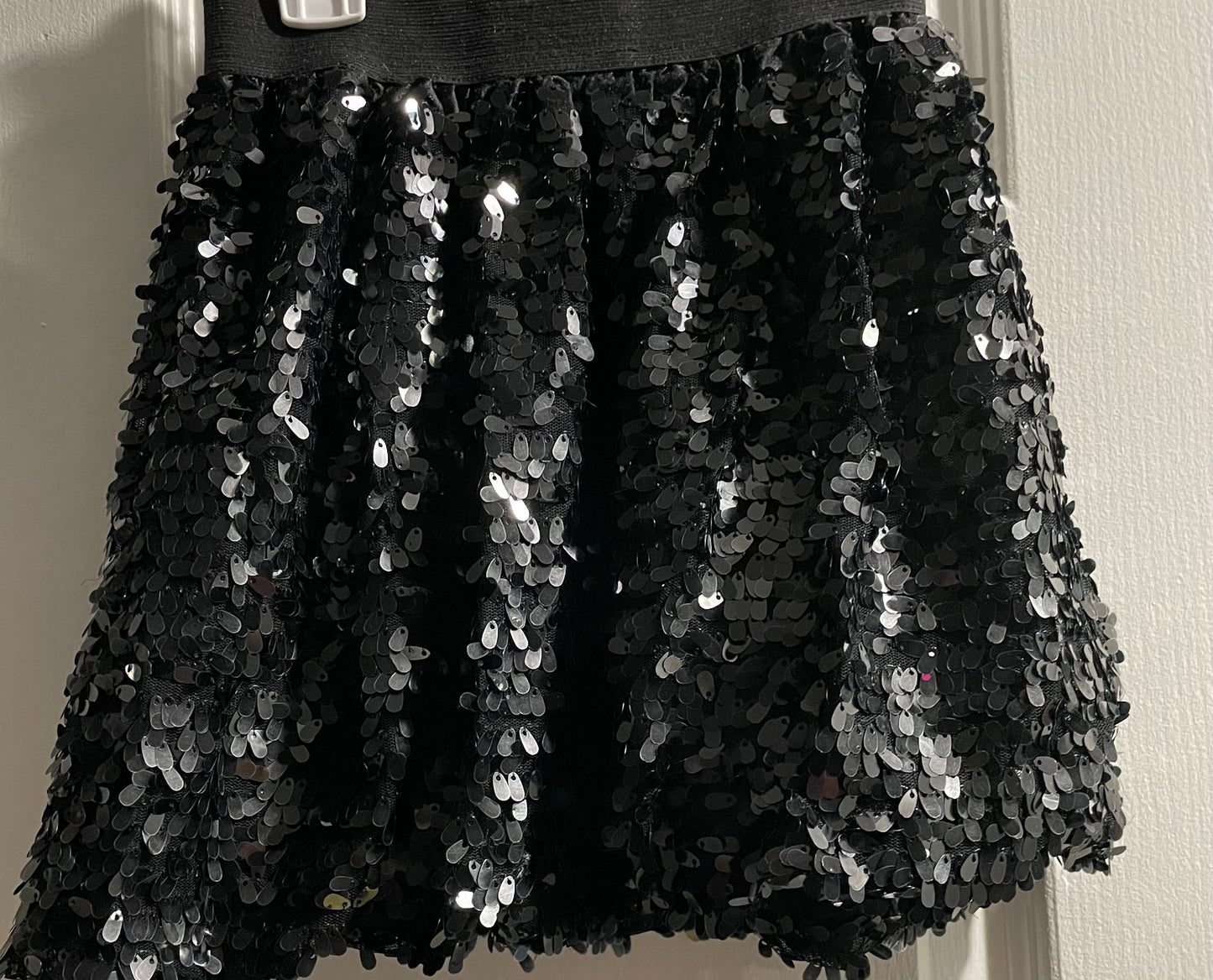 M (7/8) Girls Skirt, Black Sequin