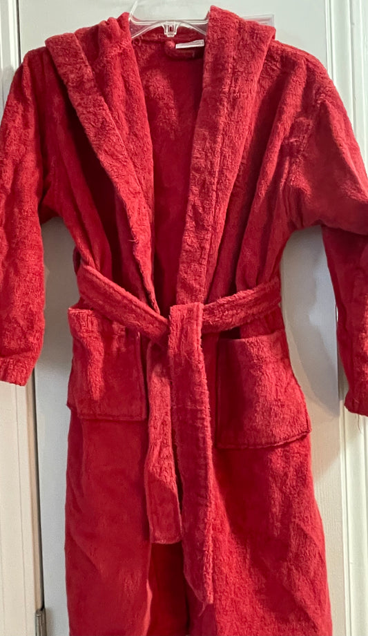 12 (XL) Boys Robe, Red Terry Cloth