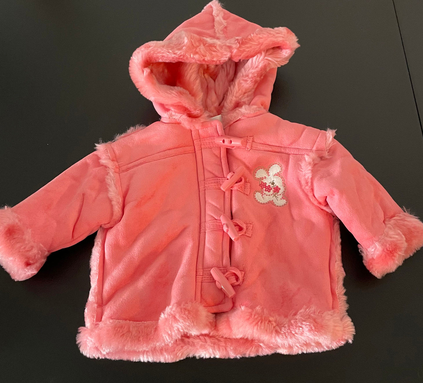 Koala Baby Faux Suede Coat, Pink, Gorls size 0-3 Mo