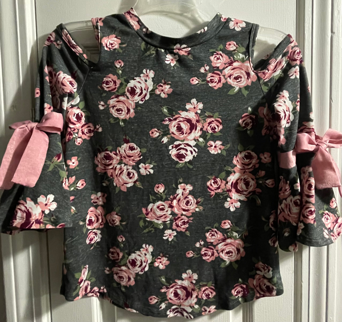 12 Girls Shirt, Floral Cold Shoulder