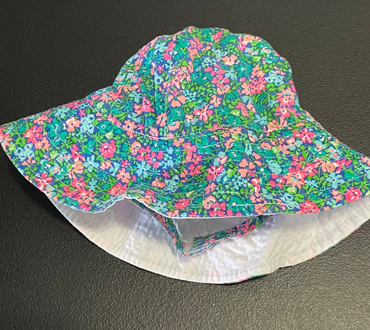 0-9M Girls Bucket Hat, Multicolored Floral