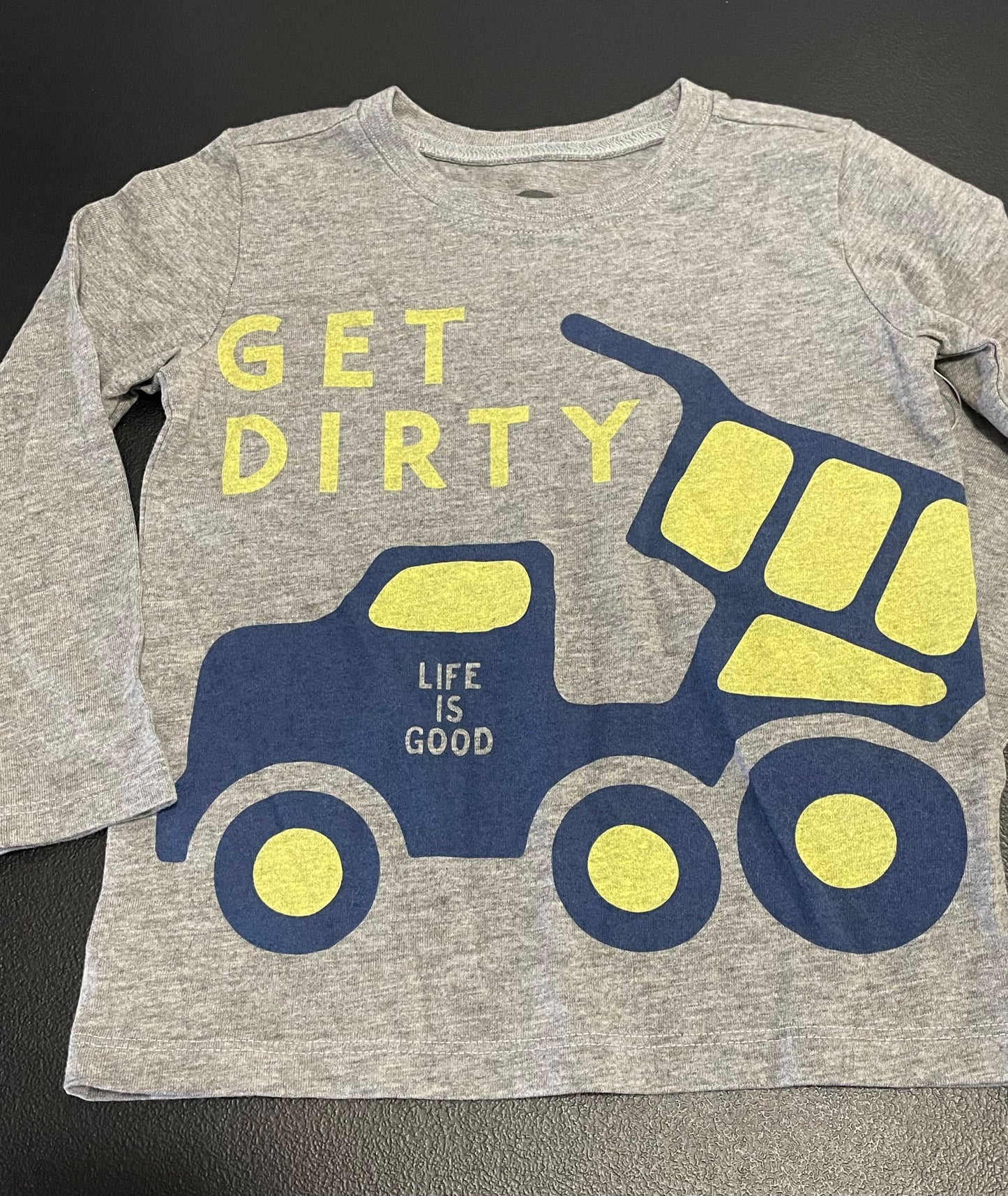 3T Kids T-Shirt, Grey, Dump Truck