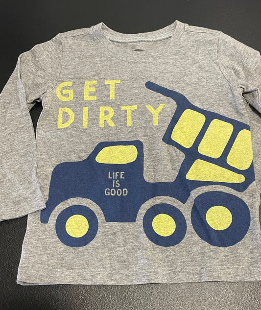 3T Kids T-Shirt, Grey, Dump Truck