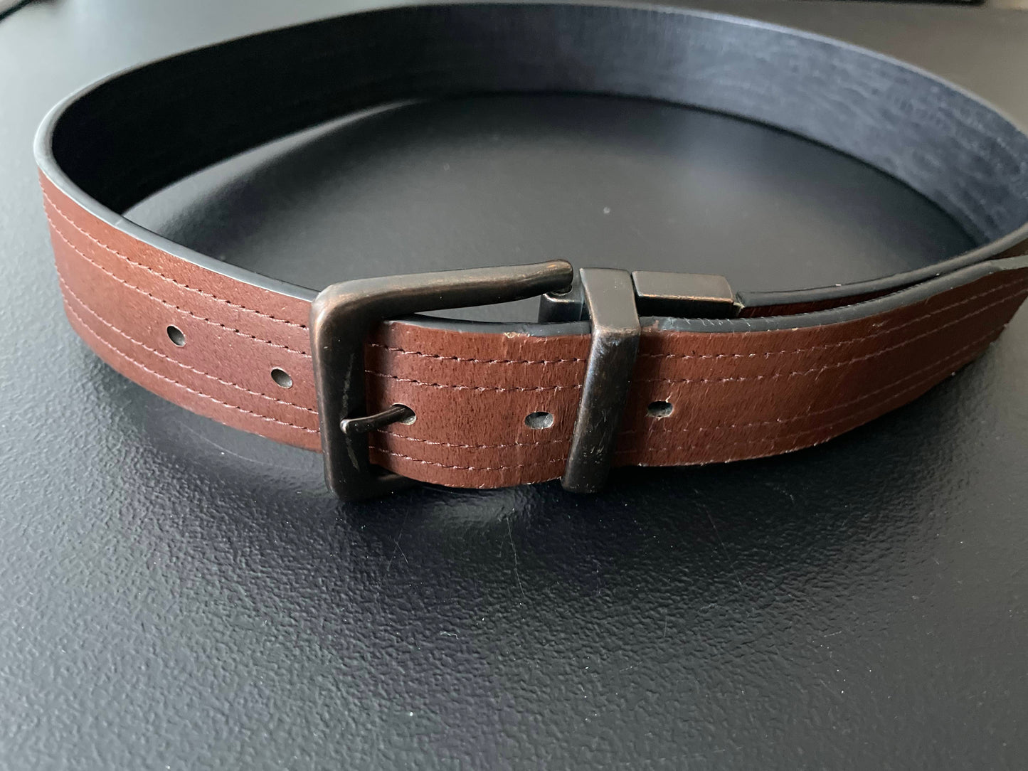 Fossil Mens Belt, Brown Leather, Medium