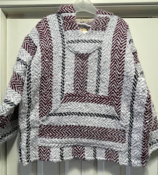 M Boye Baja Hoodie Gray & Burgundy