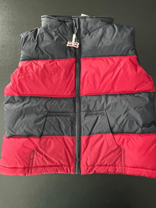 4T-5T Boys Puffer Vest, Black & Red Striped