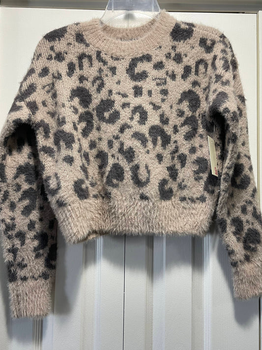 S Juniors Sweater, Cheetah Print