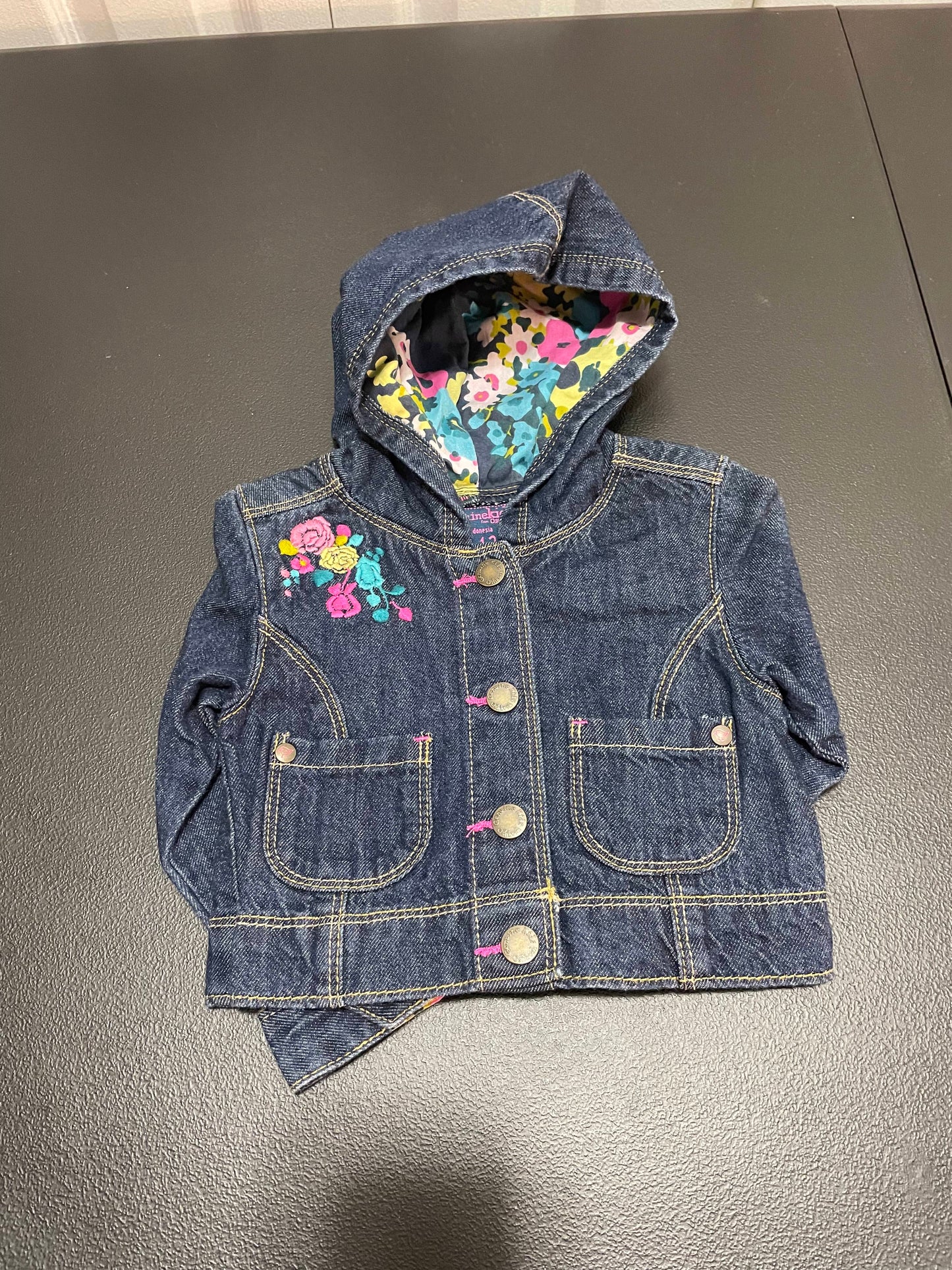 12 Months Girls Jean Jacket, Flowers