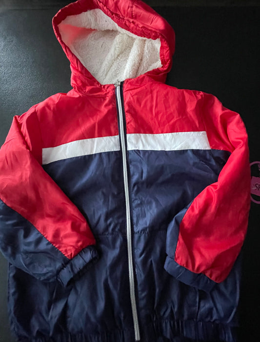 5/6 Girls Lightweight Jacket, Red/White/Blue