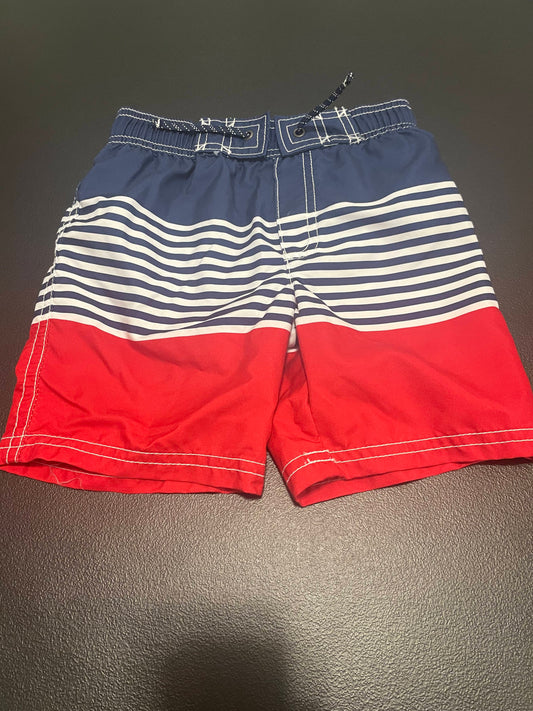 4T Boys Swim Trunks, Americana Striped