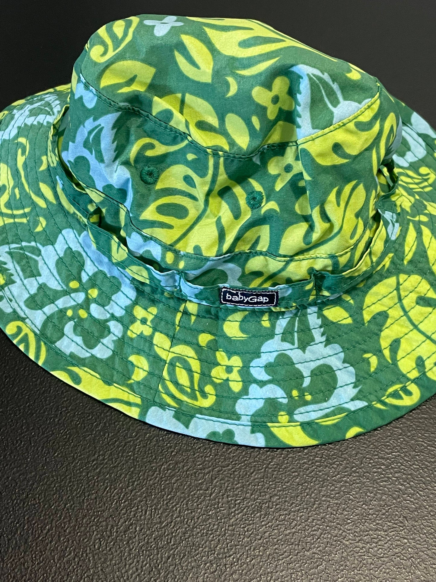 6-12M Boys Bucket Hat, Green Leaves