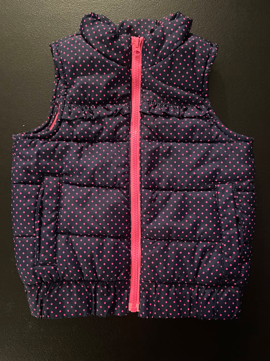 18M Girls Vest, Navy & Pink