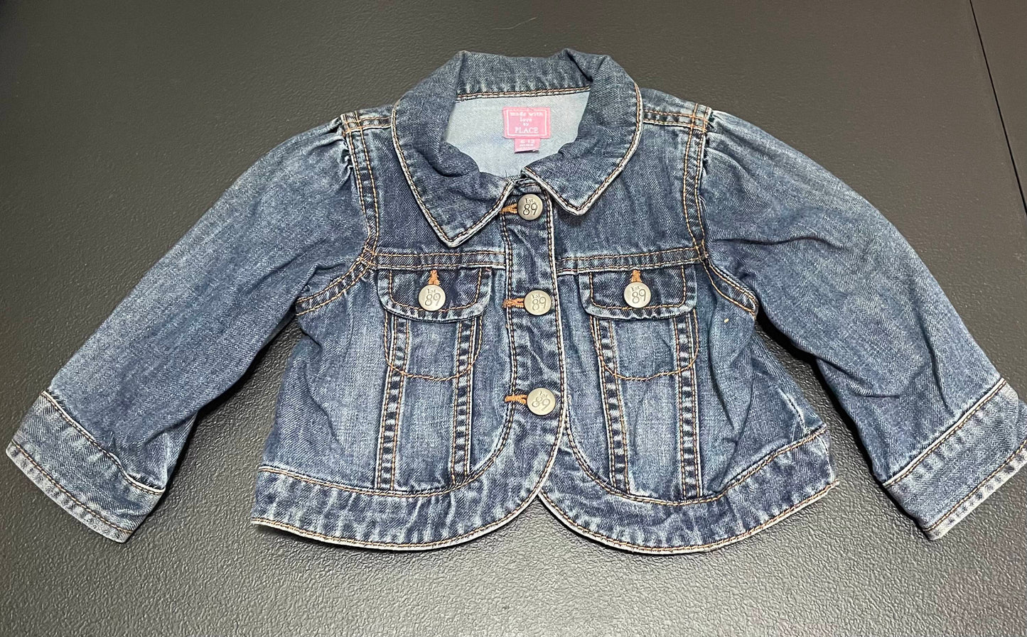 6-12 Months Girls Jean Jacket, Dark Wash