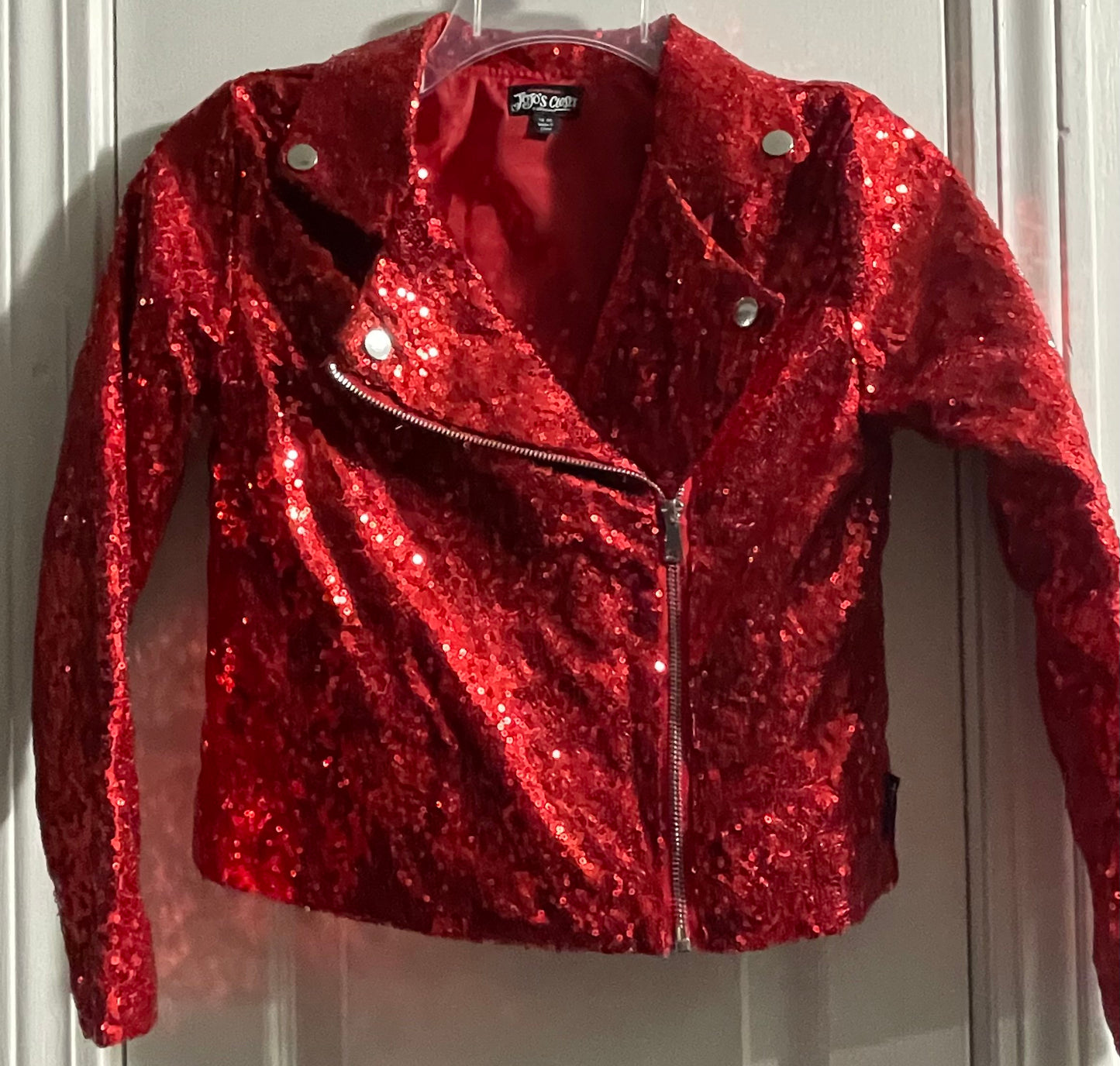 7/8 Girls Jacket, Red Sequin