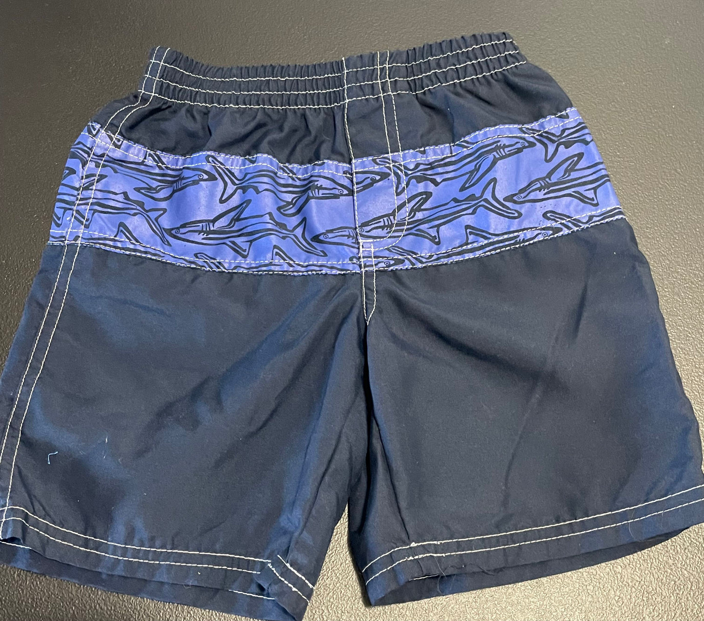 3T Boys Swim Trunks, Navy, Fish Stripe