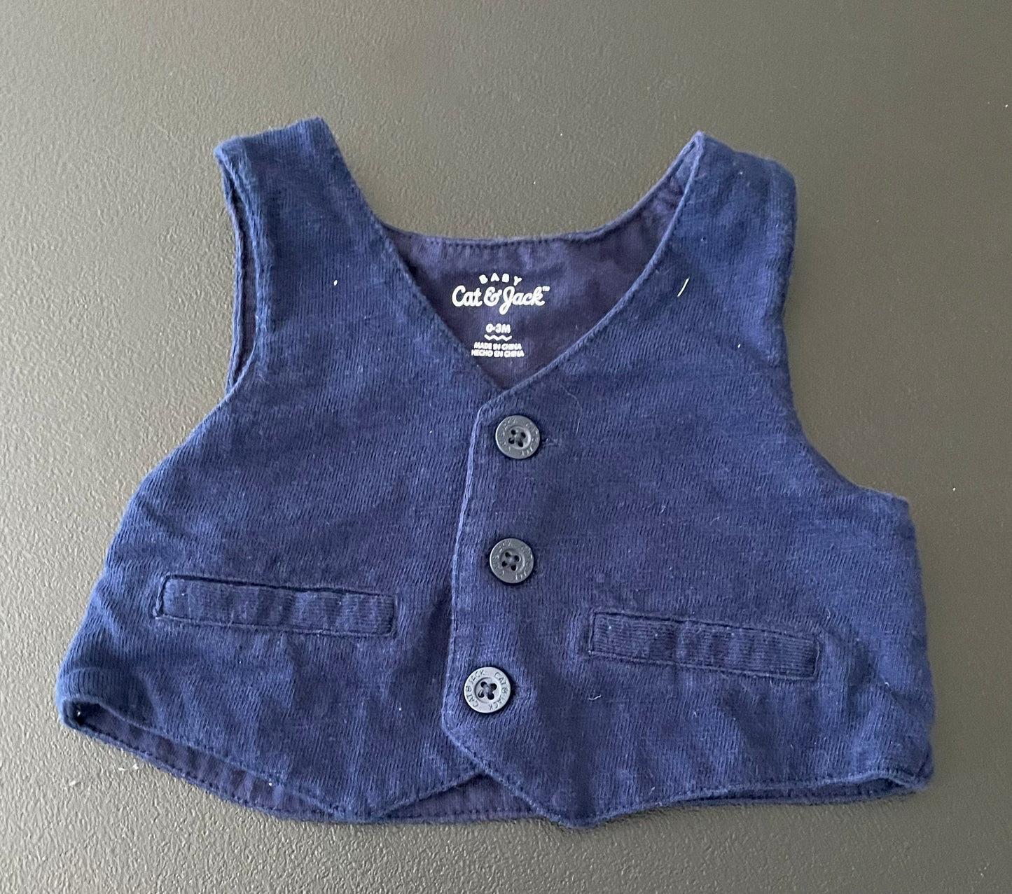 0-3m Boys Vest, Navy Blue