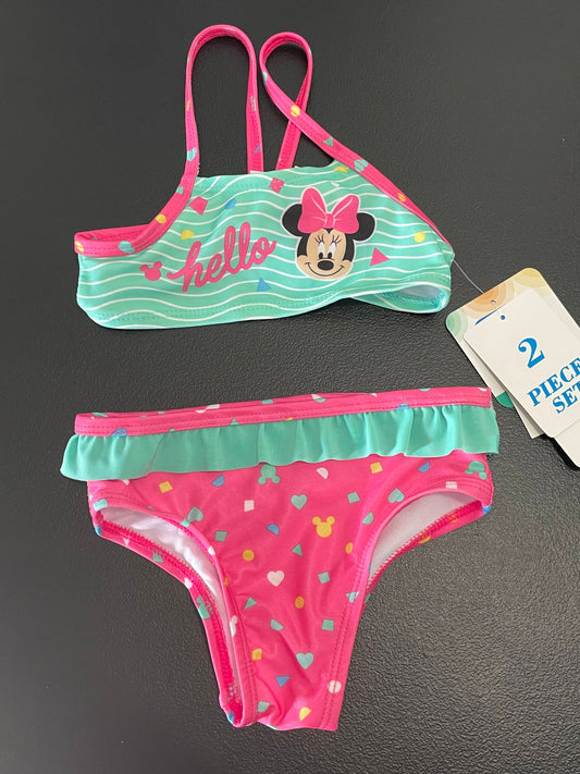 18m Girls Bikini, Pink & Sea Green, Minnie Mouse