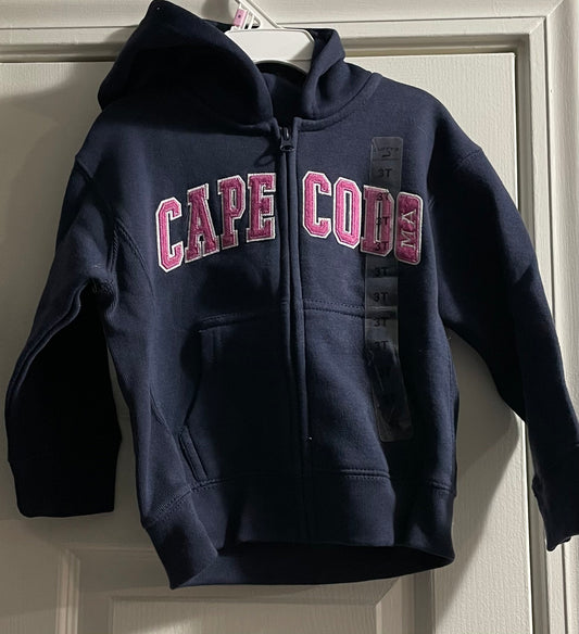 3T Girls Hoodie, Navy, Cape Cod