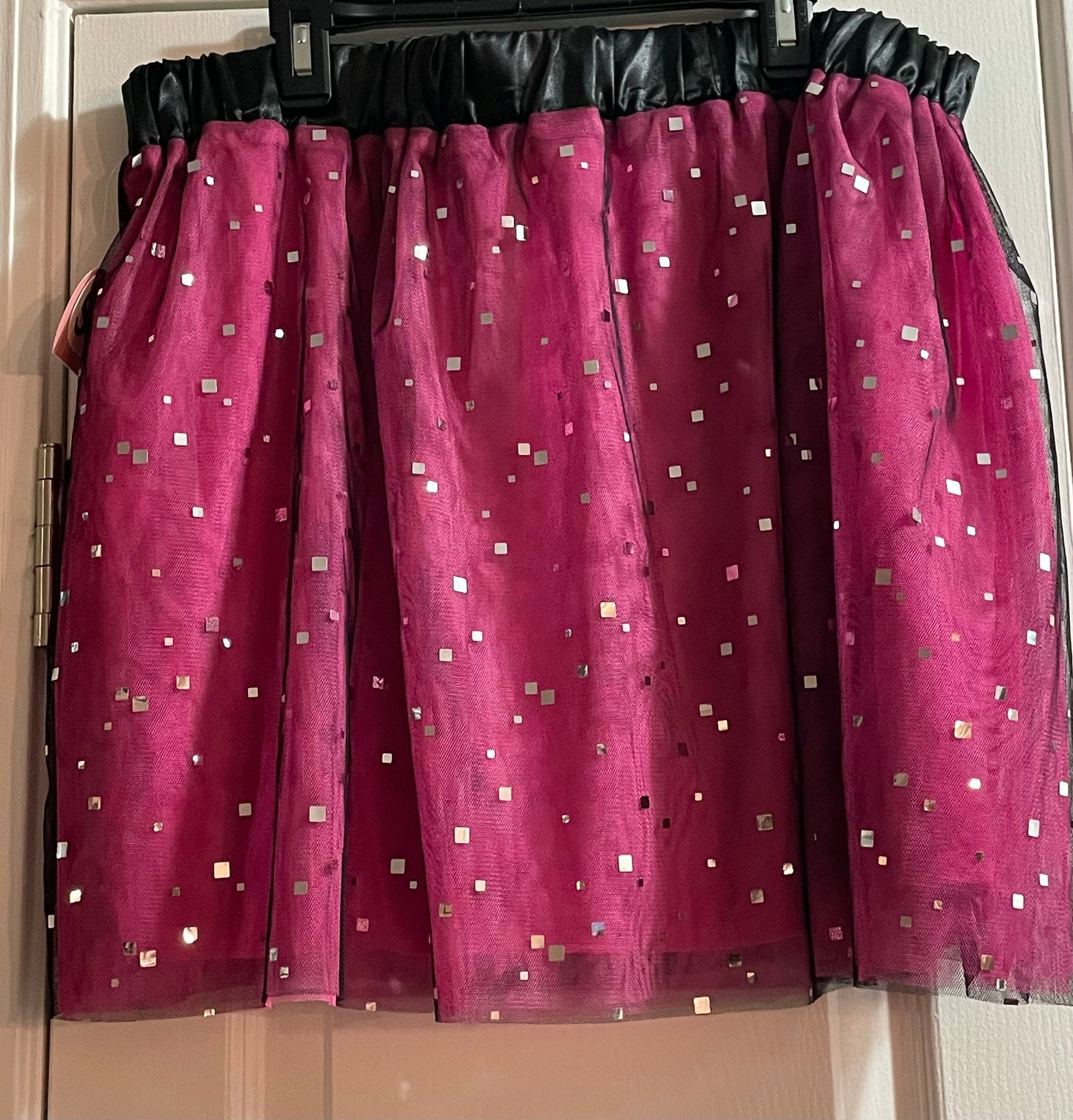 18.5 Girls Skirt, Black & Pink Tulle