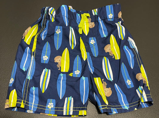 4T Boys Swim Trunks, Blue, Monkeys