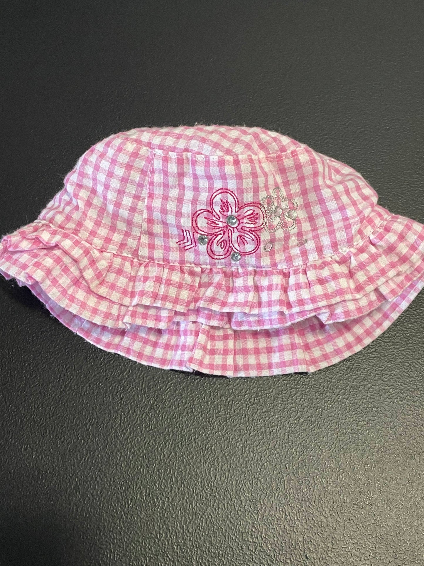 18-24m Girls Bucket Hat, Pink Gingham