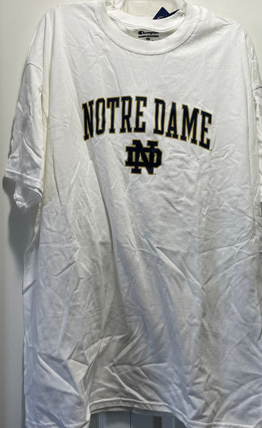 2XL Mens T-Shirt, White, Notre Dame