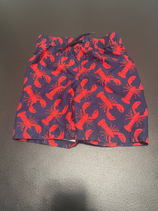 4T Boys Swim Trunks, Navy w/Lobsters