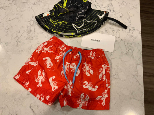 12M Boys Swim Trunks & Hat