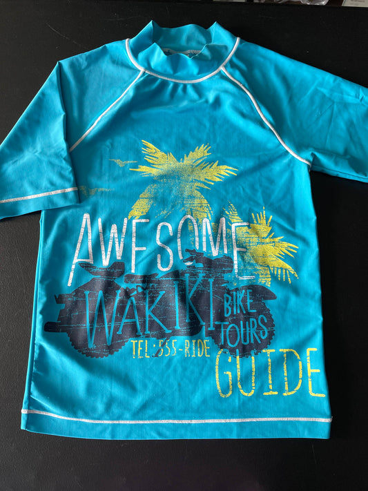 L Boys Rash Guard, Blue, Waikiki Bike Tours