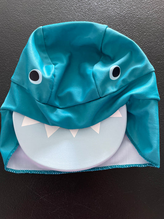 6M Infant Sun Protection Swim Hat, Teal, Shark