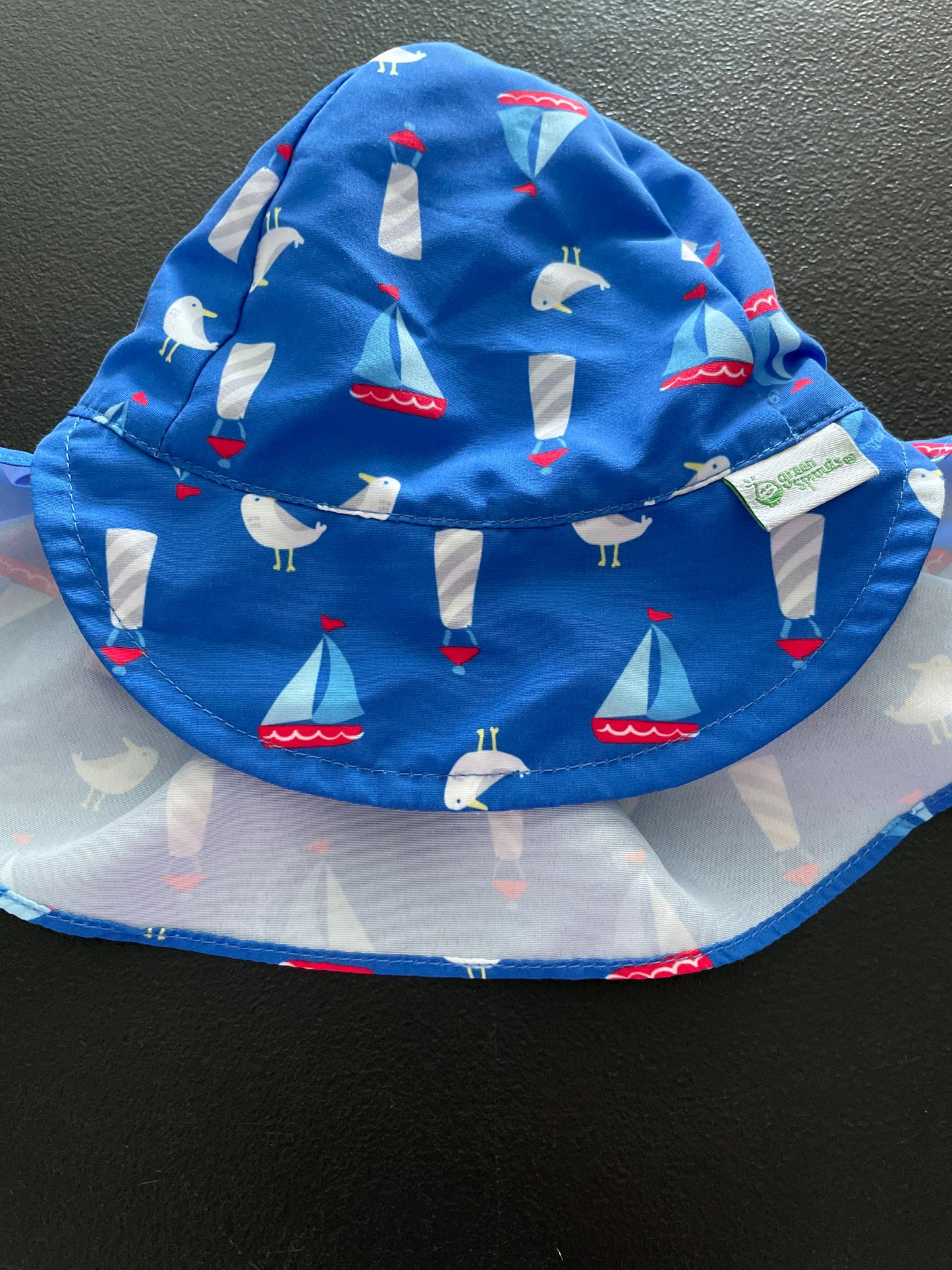 6M Infant Sun Protection Swim Hat, Blue, Seagulls