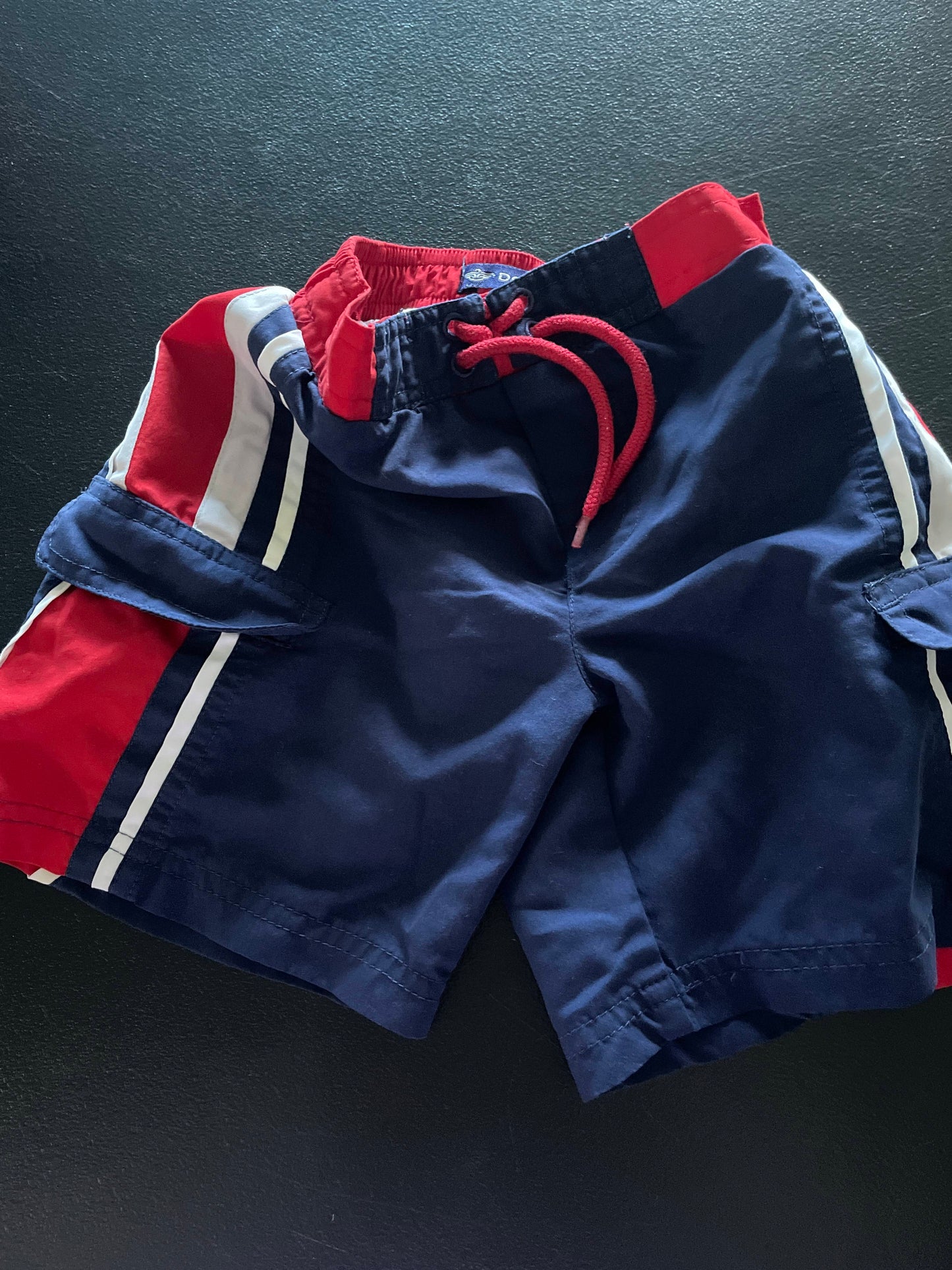 2T Boys Swim Trunks, Red/White/Navy