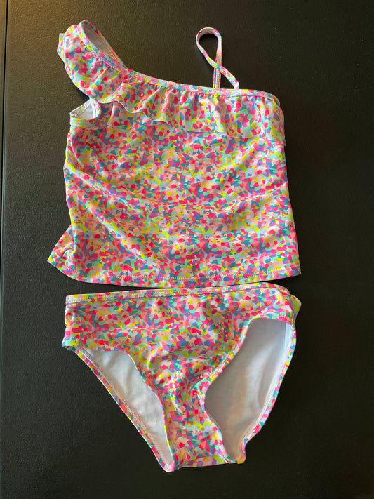 5/6 Girls Tankini, Multicolored Confetti
