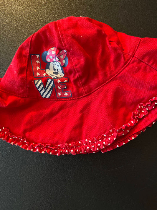 One Size Infant Girls Hat, Red, Minnie Mouse