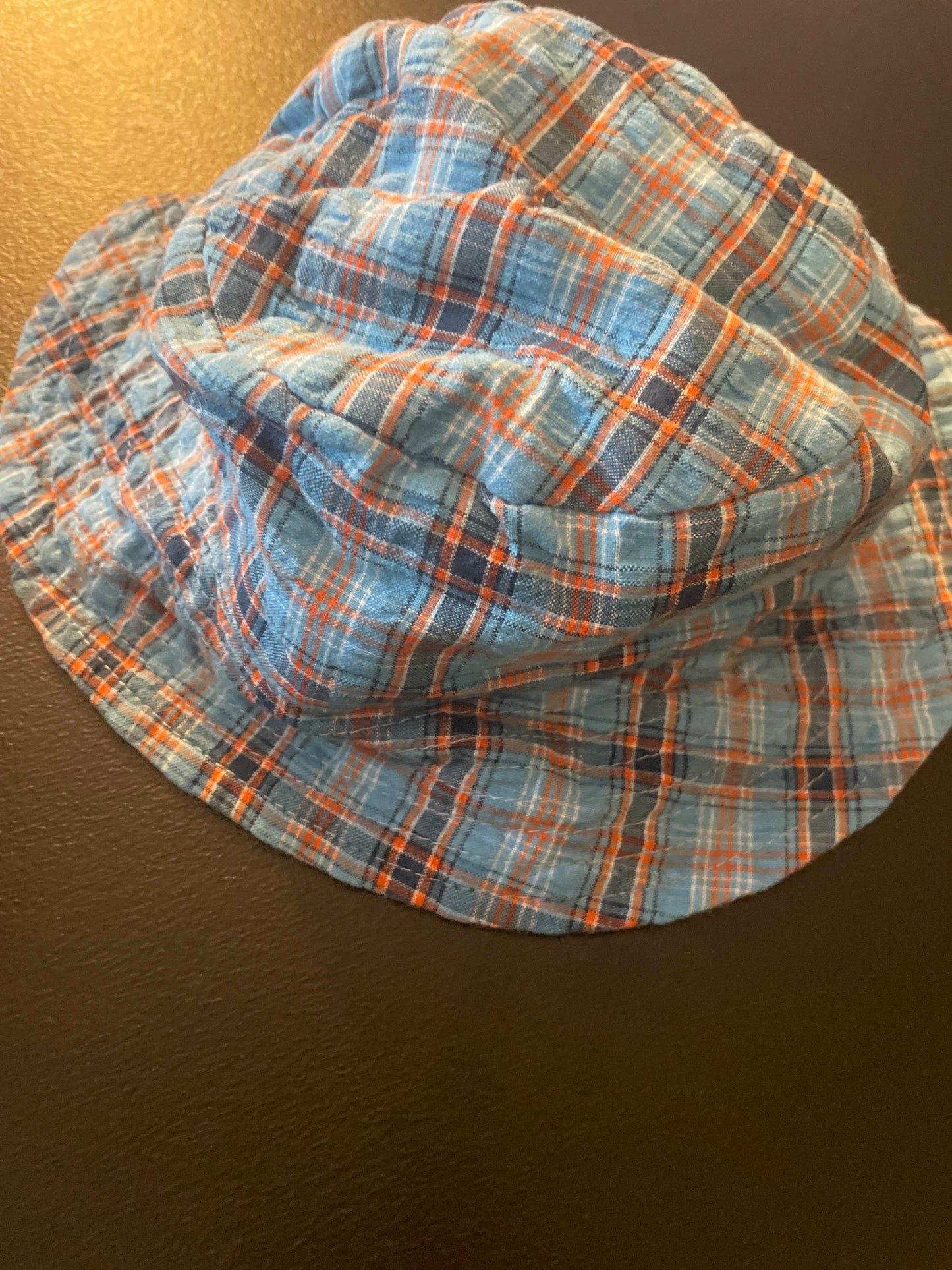 18m Boys Bucket Hat, Blue Plaid