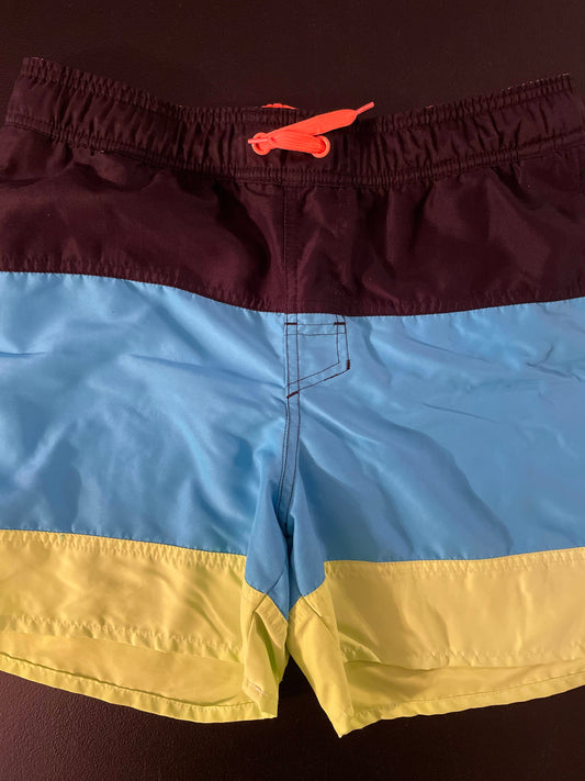 L Boys Swim Trunks, Black, Blue & Neon Green