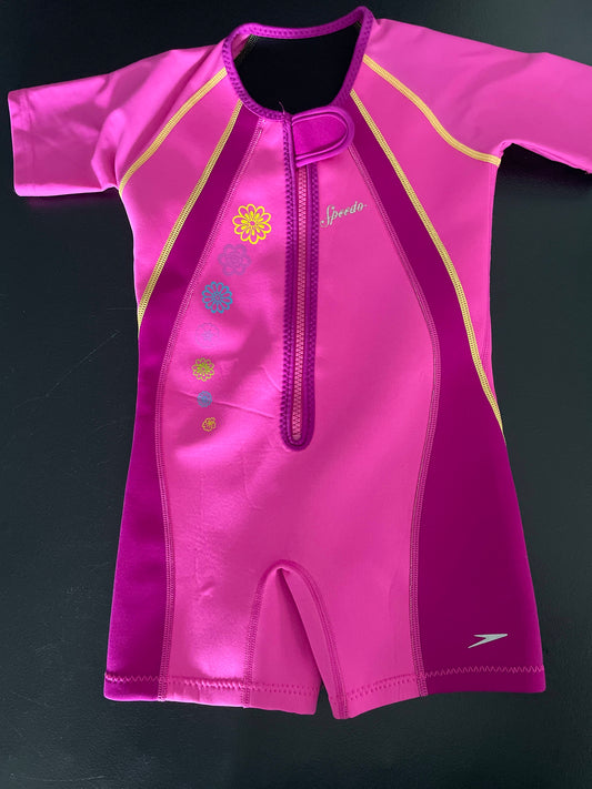 4T Girls Surf Suit, Magenta & Pink, Flowers