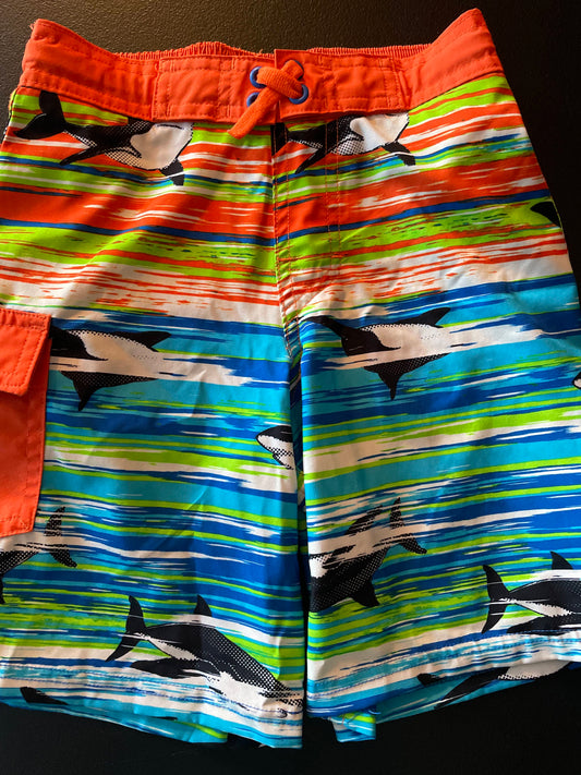 6/7 Boys Swim Trunks, Multicolored, Sharks