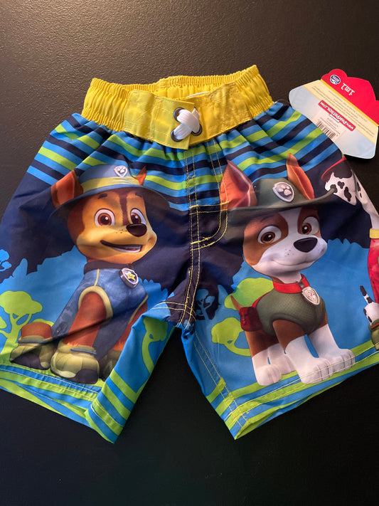 6 Boys Swim Trunks, Blue & Yellow, Paw Patrol