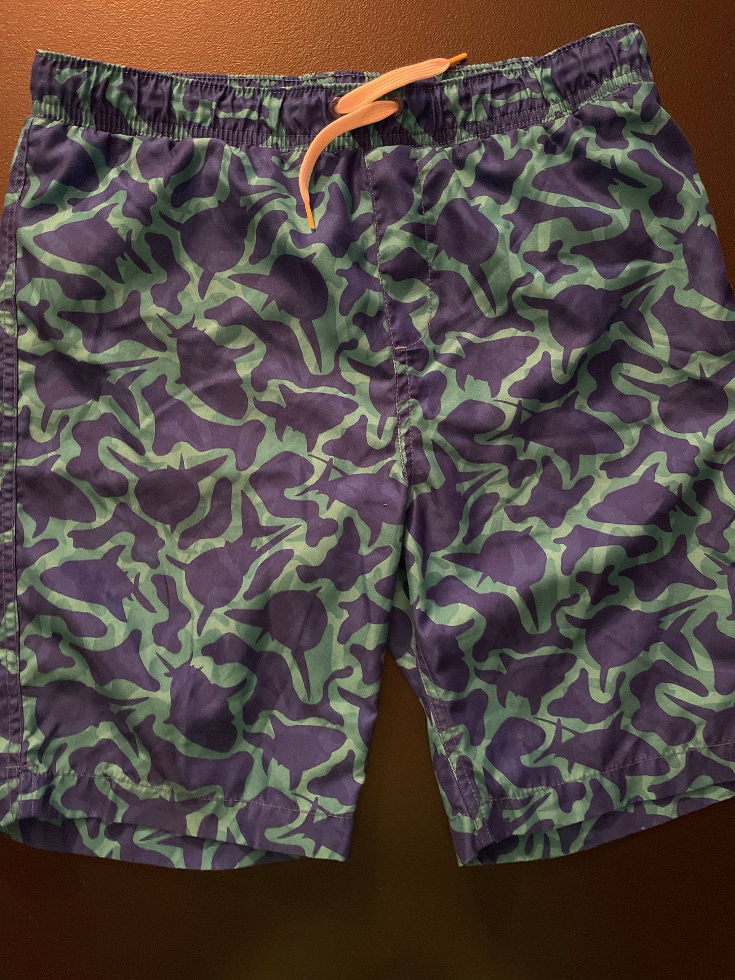 14/16 Boys Swim Trunks, Turquoise & Blue, Sharks