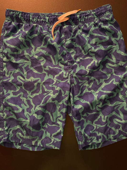 14/16 Boys Swim Trunks, Turquoise & Blue, Sharks