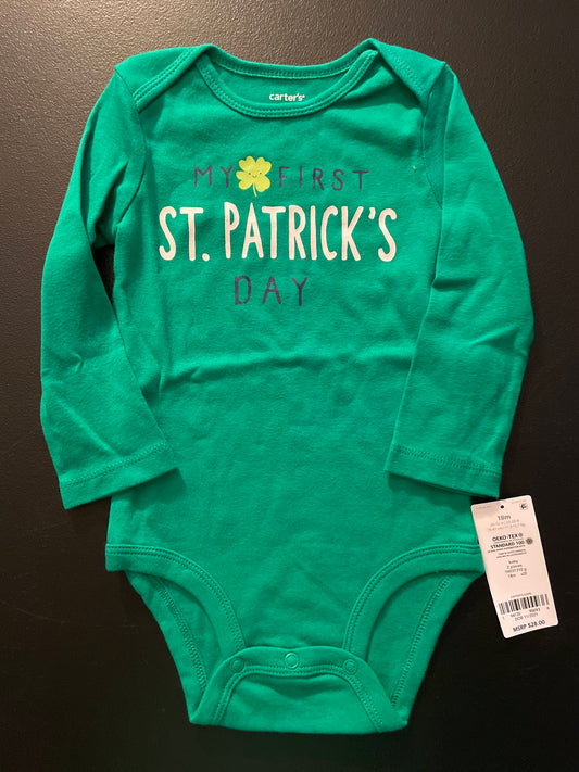 18m Girls Onesie, Green, 1st St Patty’s Day