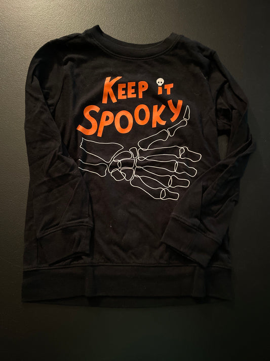XS Boys Long Sleeve Shirt, Black, Halloween Skeleton Thumbs Up